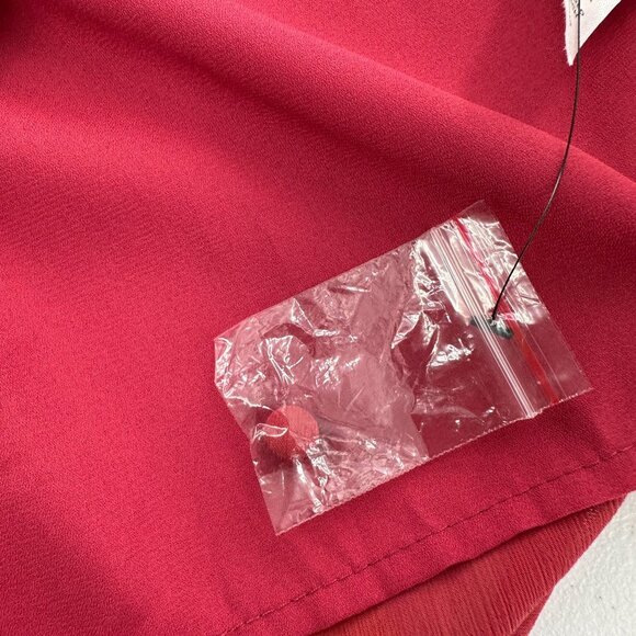 Lulus Red Long-Sleeve Cutout Waist Mini Dress Size L Ruffle Rusty Rose Mock Neck - Picture 11 of 14